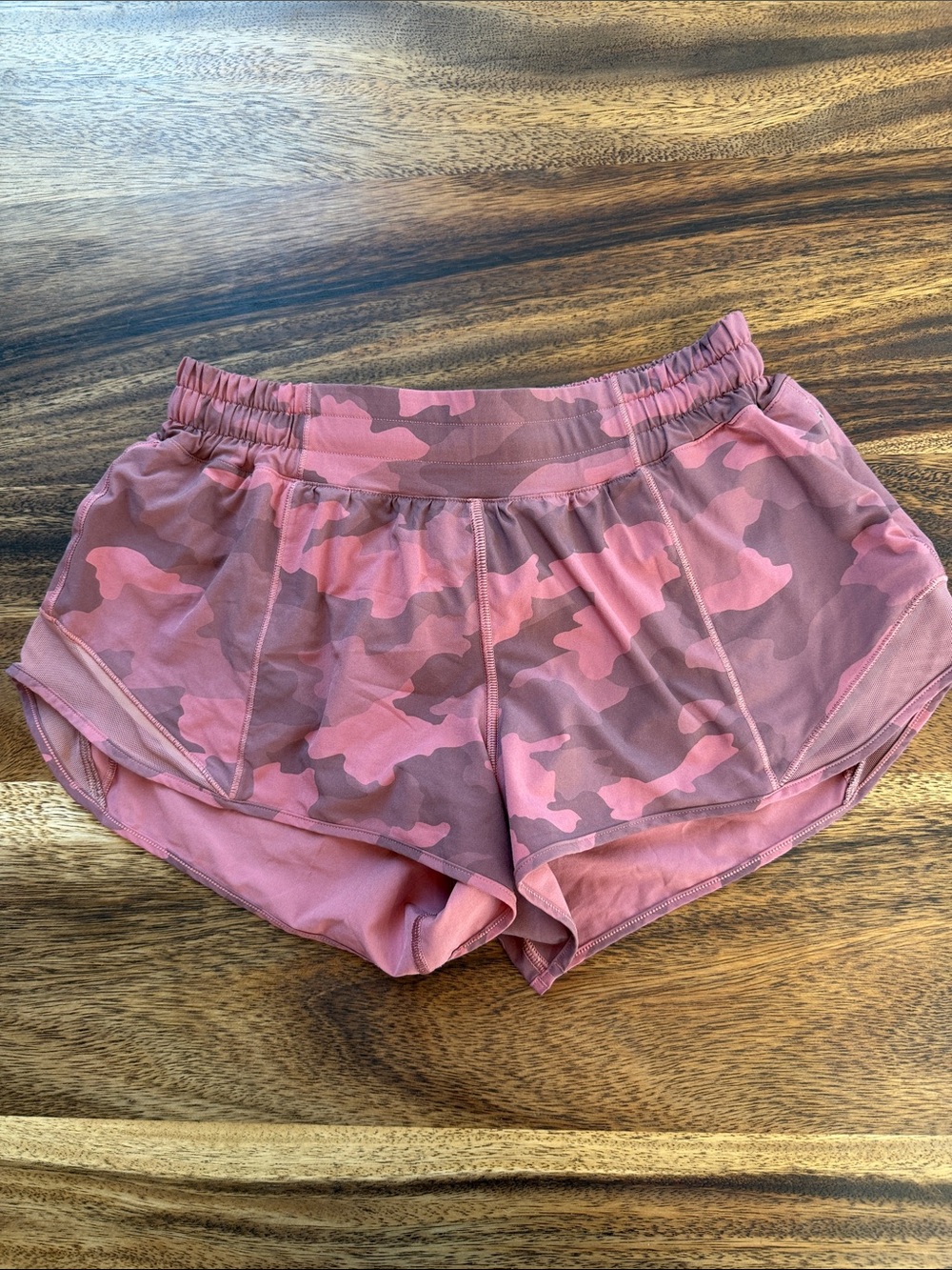 Lululemon Pink Camo Running Shorts